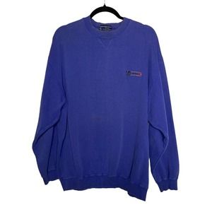 VTG Abercrombie & Fitch Country Clothes Sweatshirt Blue Large Hong Kong Cotton